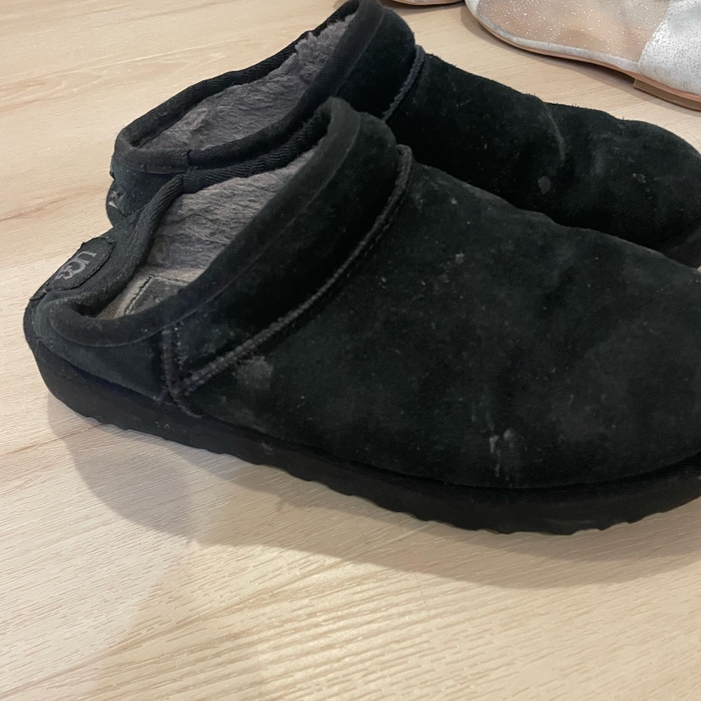 UGG Black Suede Slippers
